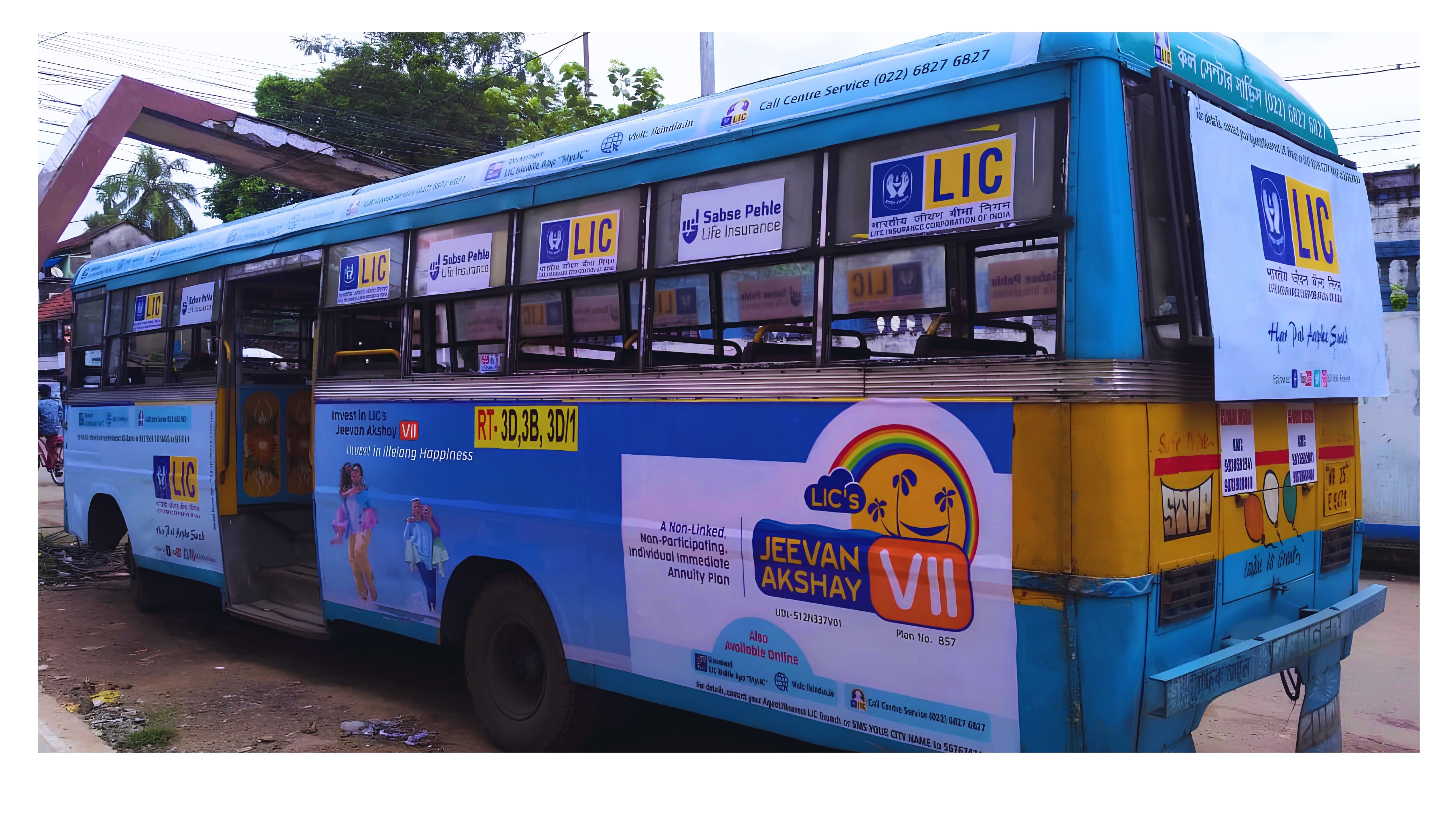 LIC Jeevan Akshay VII Bus Wrap
