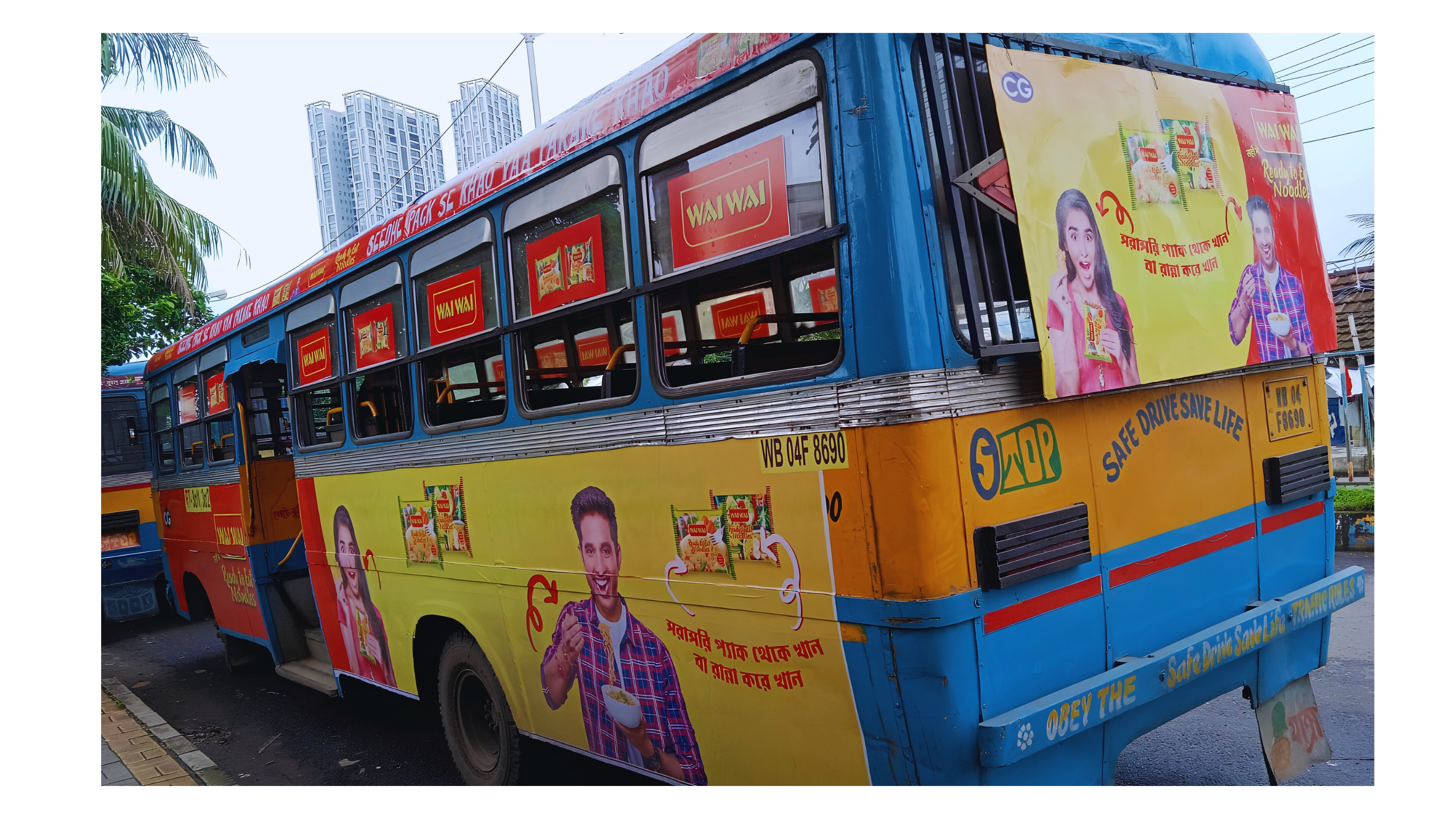 Wai Wai Ready-to-Eat Bus Wrap