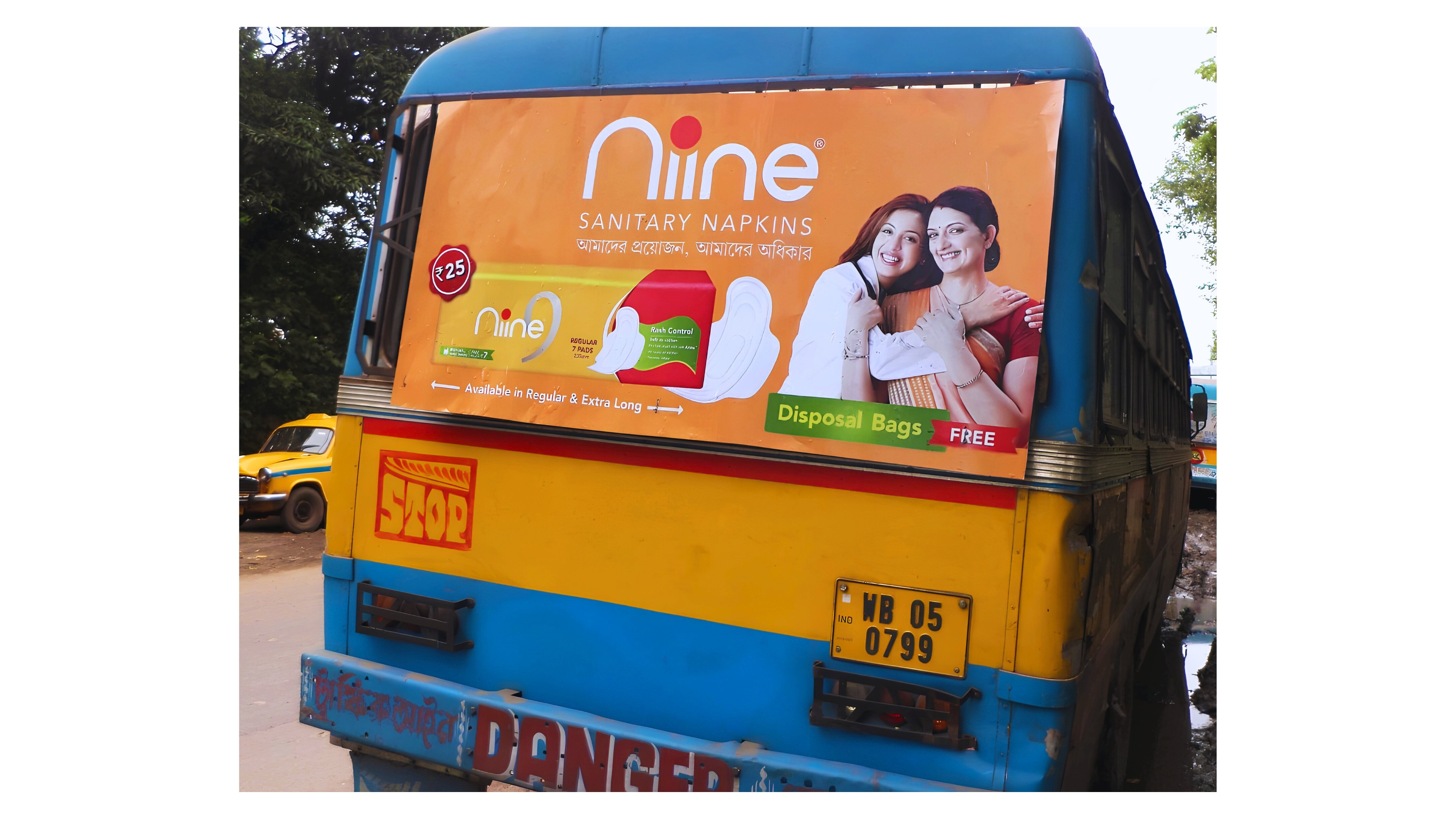 Niine Sanitary Napkins Bus Back